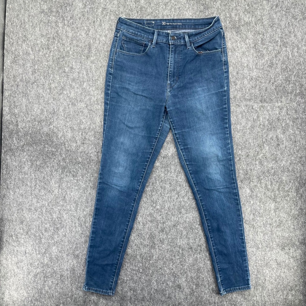 Levis High Rise Super Skinny Jeans Womens 30 Blue Denim Medium Wash Stretch